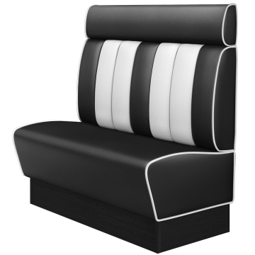 AMERICAN 2 | Cabina pancha Diner Americano | L:H 120 x 128 cm | A righe | Nero | Pelle