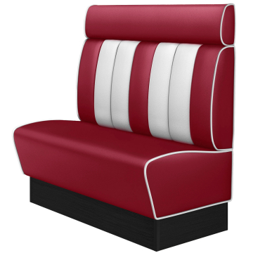 AMERICAN 2 | Cabina pancha Diner Americano | L:H 120 x 128 cm | A righe | Rosso | Pelle