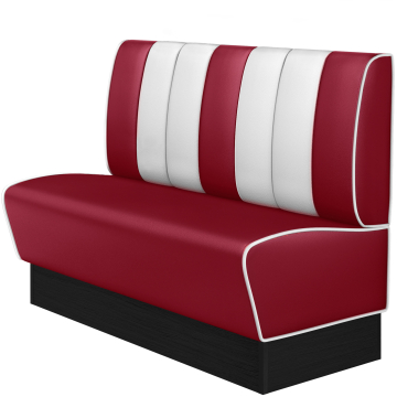 AMERICAN 2 | Cabina pancha Diner Americano | L:H 140 x 103 cm | A righe | Rosso | Pelle