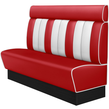 AMERICAN 2 | Cabina pancha Diner Americano | L:H 180 x 128 cm | A righe | Rosso | Pelle