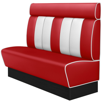 AMERICAN 2 | Cabina pancha Diner Americano | L:H 200 x 160 cm | A righe | Rosso | Pelle