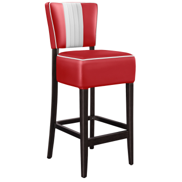 AMERICAN 2 | Diner Barhocker | Rot | Leder