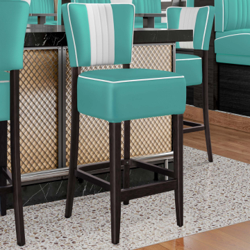 AMERICAN 2 | Diner Barstoel | Turquoise | Leer