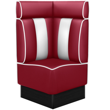 AMERICAN 2 | Diner Corner Booth | W:H 64 x 128 cm | Striped | Red | Leather