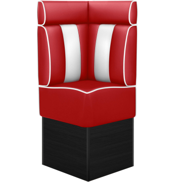 AMERICAN 2 | Diner Eckbank | B:H 64 x 158 cm | Gestreift | Türkis | Leder