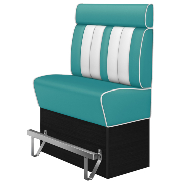 AMERICAN 2 | Diner High Bench | WxH: 100 x 158 cm | Striped | Turquoise | Leather