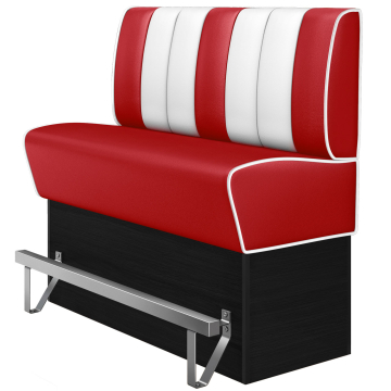 AMERICAN 2 | Diner Hochbank | B:H 160 x 133 cm | Gestreift | Rot | Leder