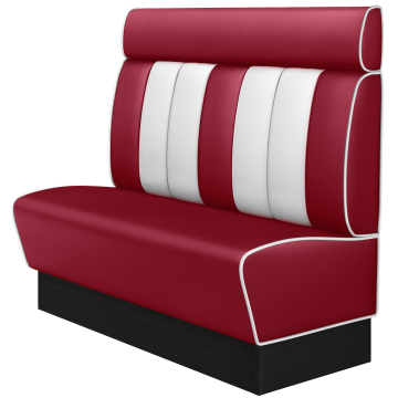 AMERICAN 2 | Dinerbank | B:H 140 x 128 cm | Gestreift | Rot | Leder