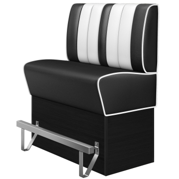 AMERICAN 2 | Panca alta da Diner Americano | L:H 100 x 133 cm | A righe | Nero | Pelle