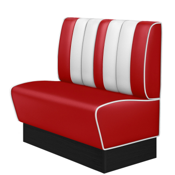 AMERICAN 2 | Restaurantsofa i diner stil | B: H 100 x 103 cm | Stripete | rød | lær