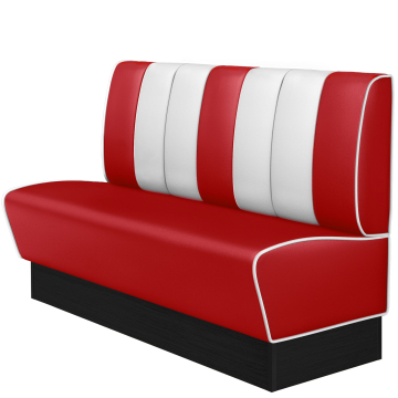 AMERICAN 2 | Restaurantsofa i diner stil | B: H 160 x 103 cm | Stripete | rød | lær