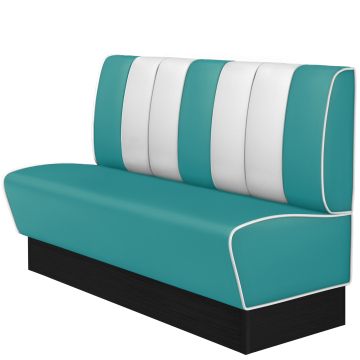 AMERICAN 2 | Restaurantsofa i diner stil | B: H 160 x 103 cm | Stripete | Turkis | lær