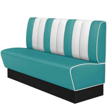 AMERICAN 2 | Restaurantsofa i diner stil | B: H 180 x 103 cm | Stripete | Turkis | lær