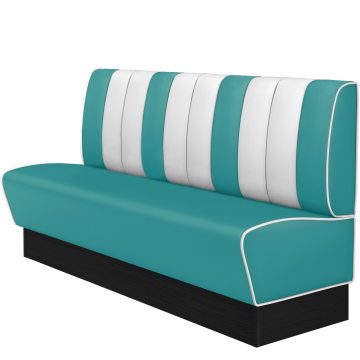 AMERICAN 2 | Restaurantsofa i diner stil | B: H 200 x 103 cm | Stripete | Turkis | lær