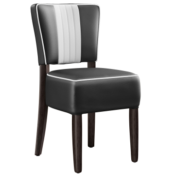 AMERICAN 2 | Sedia diner | Nero | Pelle
