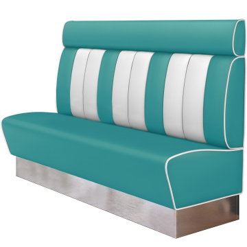 AMERICAN 3 | Restaurantsofa i diner stil | B: H 200 x 128 cm | Stripete | Turkis | lær