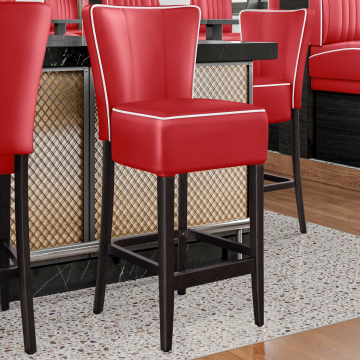 AMERICAN | Diner Barhocker | Rot | Leder