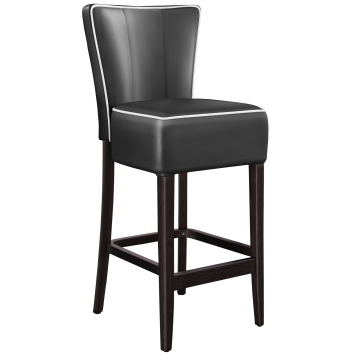 AMERICAN | Diner Barhocker | Schwarz | Leder