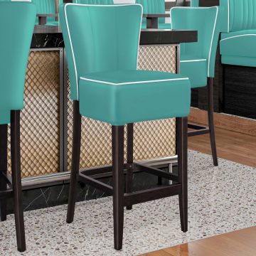 AMERICAN | Diner Barhocker | Türkis | Leder