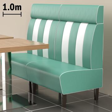 AMERICAN 1 | Sofa para diner | Ancho:Alto 100 x 128 cm | Rayas | Turquesa | Piel