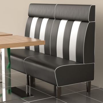 AMERICAN 1 | Sofa para diner | Ancho:Alto 100 x 128 cm | Rayas | Negro | Piel