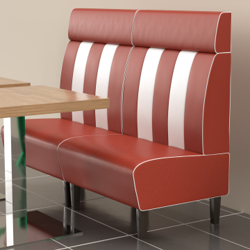 AMERICAN 1 | Sofa para diner | Ancho:Alto 100 x 128 cm | Rayas | Rojo | Piel