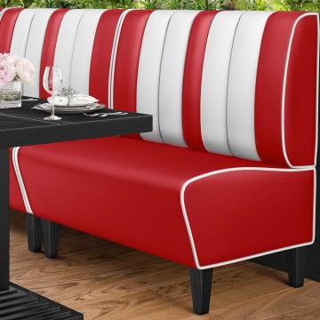 AMERICAN 1 | American diner bås | B:H 100 x 103 cm | Randig | Röd | Läder