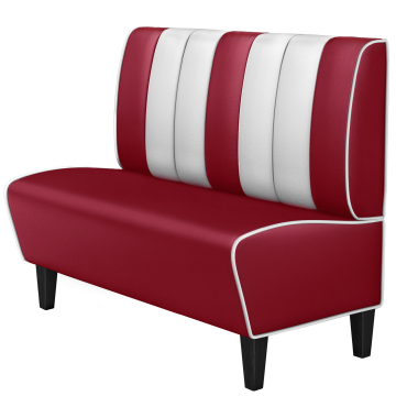AMERICAN 1 | Dinerbank | B:H 120 x 103 cm | Gestreift | Rot | Leder