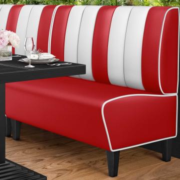 AMERICAN 1 | American diner bås | B:H 120 x 103 cm | Randig | Röd | Läder