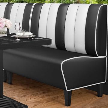 AMERICAN 1 | American diner bås | B:H 120 x 103 cm | Randig | Svart | Läder