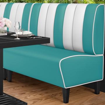 AMERICAN 1 | Dinerbank | B:H 120 x 103 cm | Gestreift | Türkis | Leder