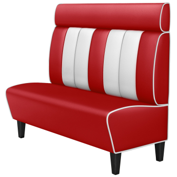 AMERICAN 1 | American Diner Bench | W:H 140 x 128 cm | Striped | Red | Leather