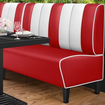AMERICAN 1 | American diner bås | B:H 140 x 103 cm | Randig | Röd | Läder