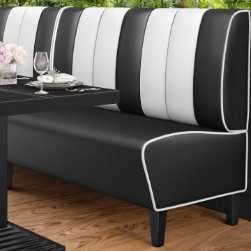 AMERICAN 1 | American diner bås | B:H 140 x 103 cm | Randig | Svart | Läder