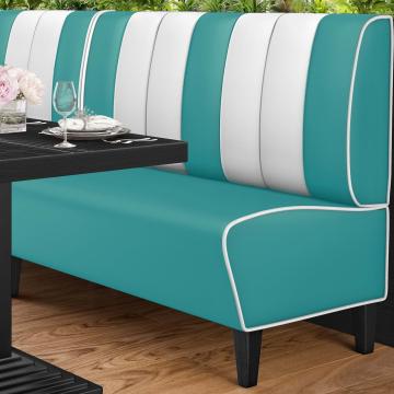 AMERICAN 1 | Dinerbank | B:H 140 x 103 cm | Gestreift | Türkis | Leder