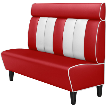 AMERICAN 1 | American Diner Bench | W:H 200 x 160 cm | Striped | Red | Leather