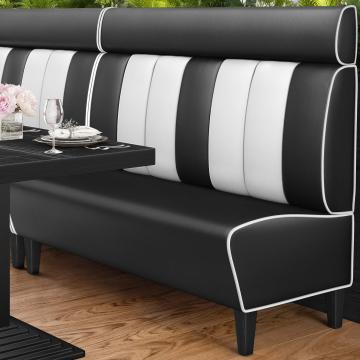 AMERICAN 1 | American Diner Bench | W:H 160 x 128 cm | Striped | Black | Leather