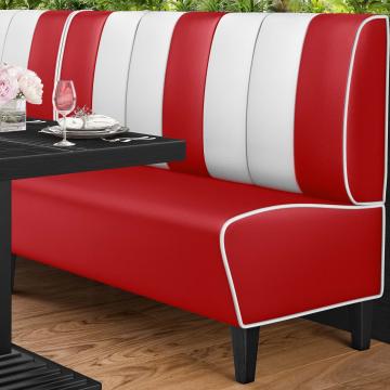 AMERICAN 1 | American diner bås | B:H 160 x 103 cm | Randig | Röd | Läder