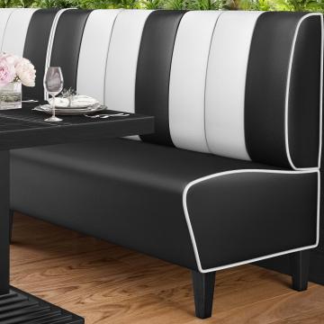 AMERICAN 1 | American diner bås | B:H 160 x 103 cm | Randig | Svart | Läder