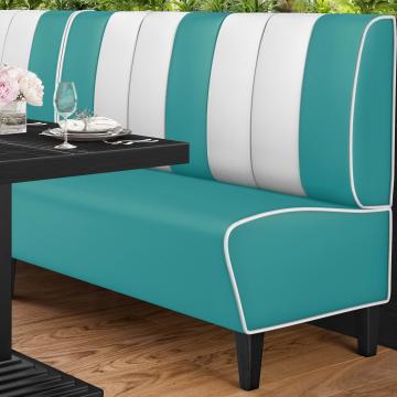 AMERICAN 1 | Dinerbank | B:H 160 x 103 cm | Gestreift | Türkis | Leder