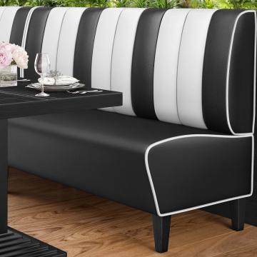 AMERICAN 1 | American diner bås | B:H 180 x 103 cm | Randig | Svart | Läder