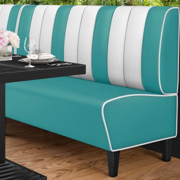 AMERICAN 1 | American Diner Bench | W:H 180 x 103 cm | Striped | Turquoise | Leather