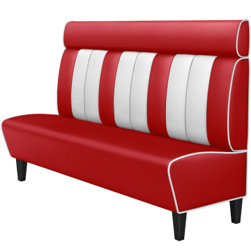 AMERICAN 1 | American Diner Bench | W:H 200 x 128 cm | Striped | Red | Leather