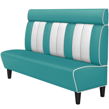 AMERICAN 1 | American Diner Bench | W:H 200 x 128 cm | Striped | Turquoise | Leather