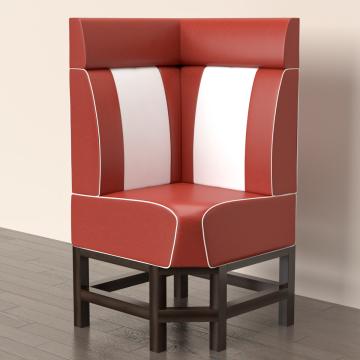 AMERICAN 1 | Sofa Diner Restaurant Hjørne | B:H 60 x 158 cm | Stripete | rød | lær