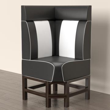 AMERICAN 1 | Sofa Diner Restaurant Hjørne | B:H 60 x 158 cm | Stripete | Svart | lær