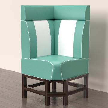 AMERICAN 1 | Sofa Diner Restaurant Hjørne | B:H 60 x 158 cm | Stripete | Turkis | lær