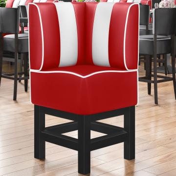 AMERICAN 1 | Diner Eckbank | B:H 64 x 133 cm | Gestreift | Rot | Leder