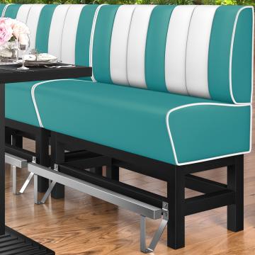 AMERICAN 1 | Diner Hochbank | B:H 120 x 133 cm | Gestreift | Türkis | Leder