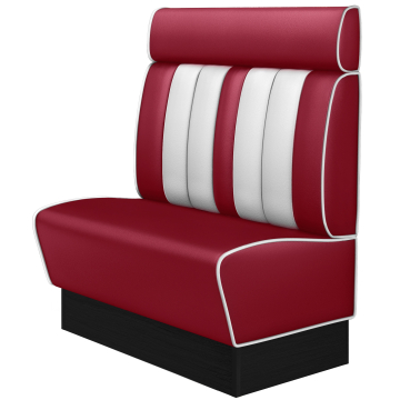 AMERICAN 2 | American Diner Bench | W:H 100 x 128 cm | Striped | Red | Leather